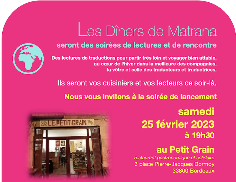 Les Dîners de Matrana #1 (Bordeaux)